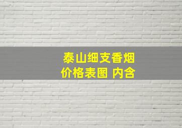 泰山细支香烟价格表图 内含